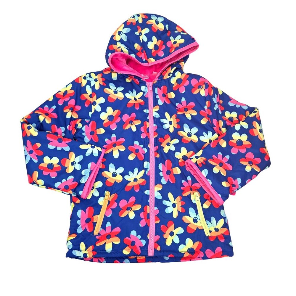 Penelope Mack Girls 6X Hooded Bilright Floral Raincoat 4162